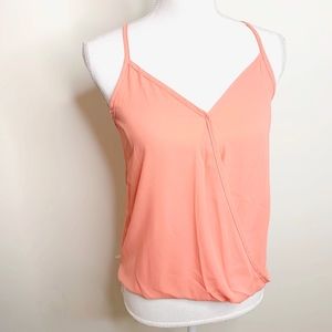 NWT Lily White Womens XS Pink Surplice Cami Top